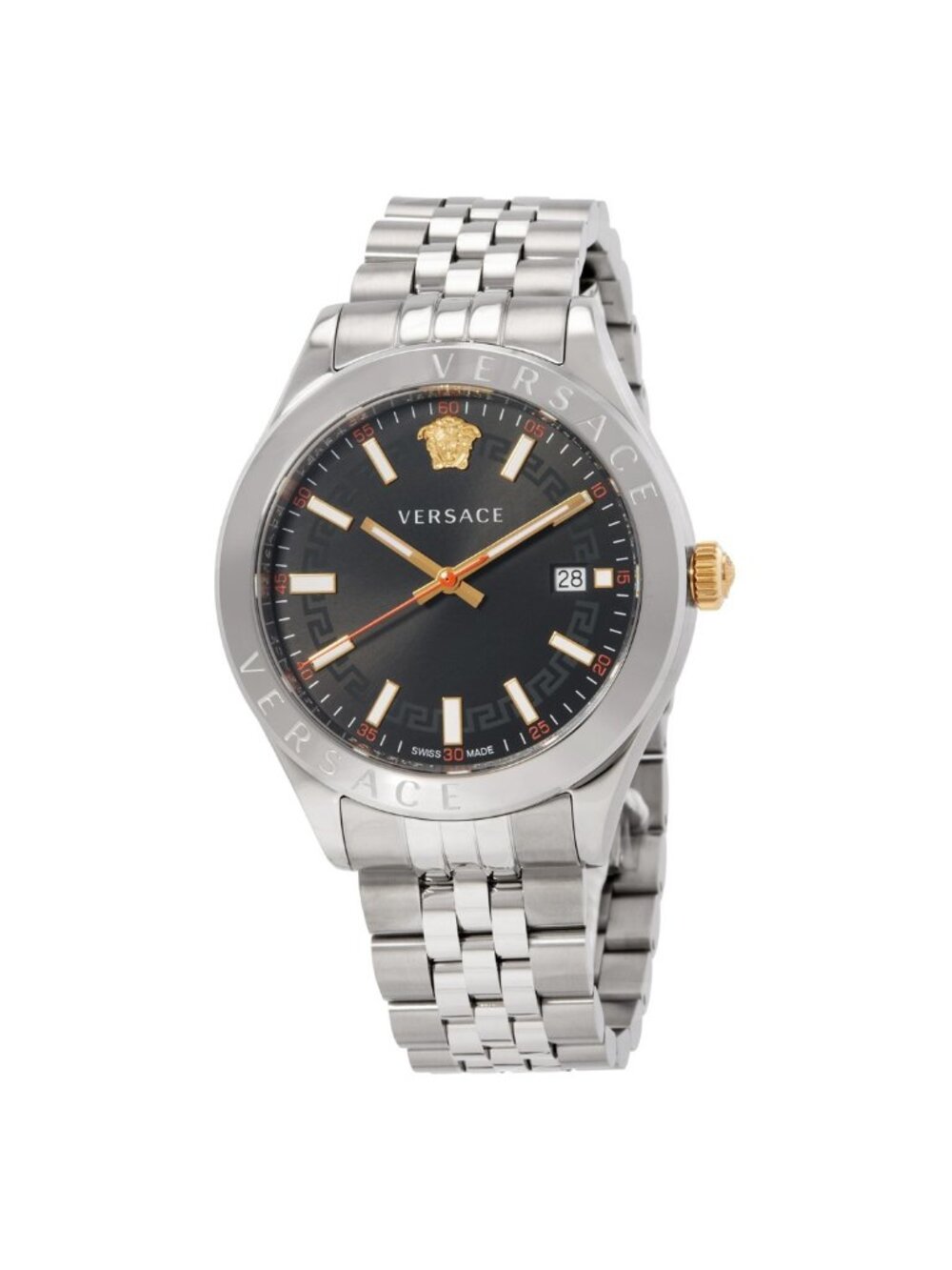 NWT Versace Hellenyium Quartz Black Dial Men's Watch